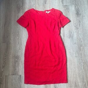 Vintage Marie st Claire Elegant Red Dress sheath size 10 wedding guest